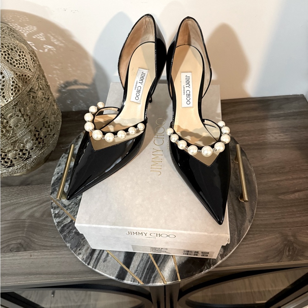 Jimmy Choo Aurelie d'Orsay Pearly Band Pumps